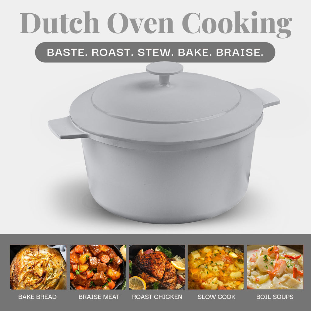 GOTHAM STEEL 5 Qt Dutch Oven Pot with Lid, Ceramic Nonstick, Gray