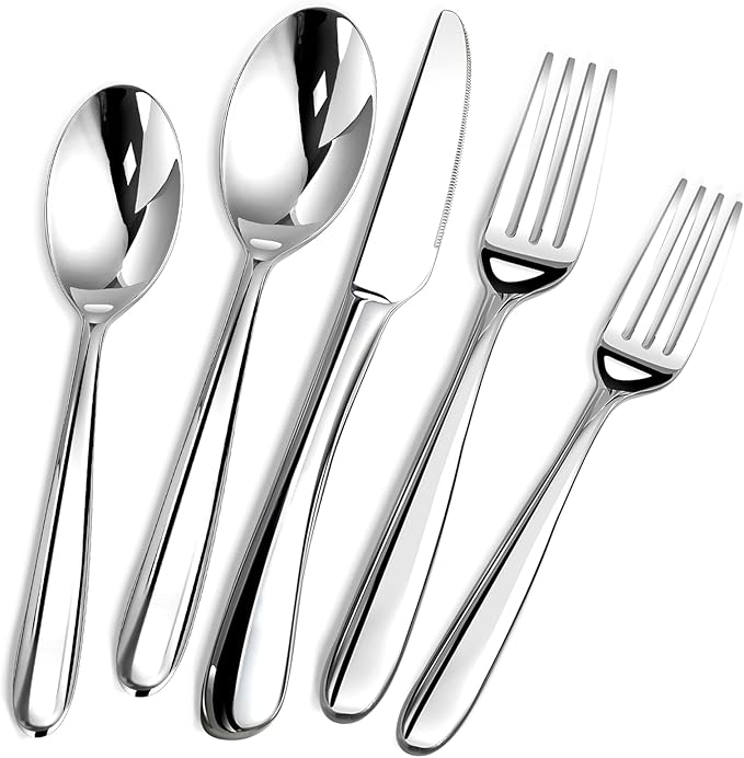 Heavy Duty Silverware Set for 6, Stainless Steel Flatware Cutlery Set
