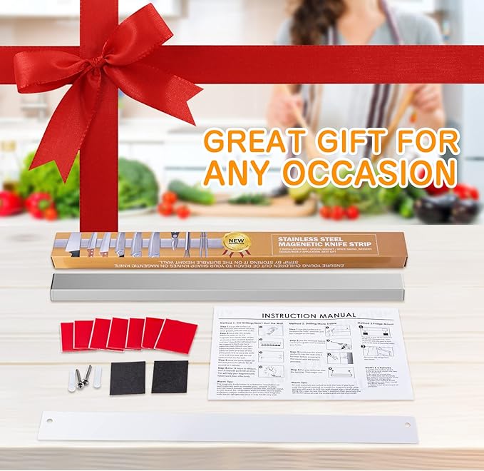 Ninonly 16 Inch Magnetic Knife Holder for Refrigerator