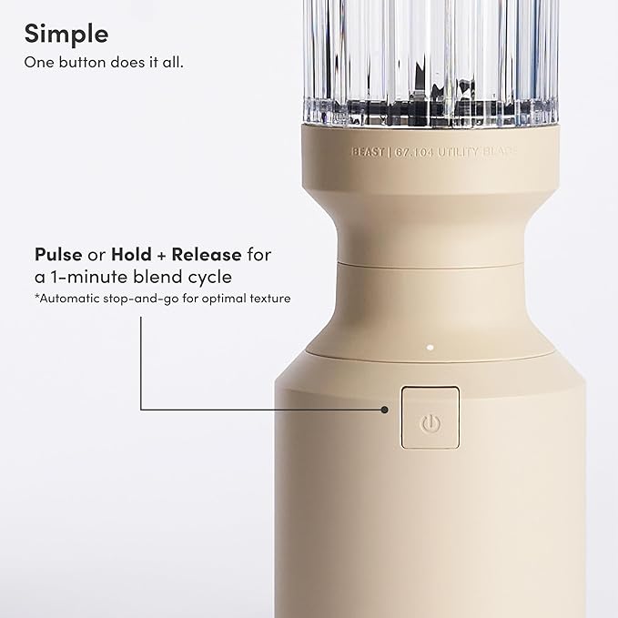 Beast Mighty 850 Plus Personal Blender, XL Vessel, Sand, 850W