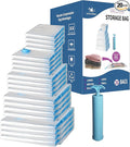 Vacuum Storage Bags 20 Pack Hand Pump, 80% Space Saver Vacuum Sealer bags