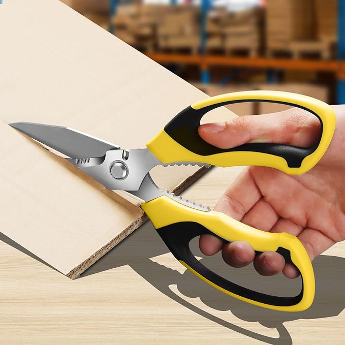 BoFuYuan Utility Scissors All Purpose heavy duty 8-Inch Yellow