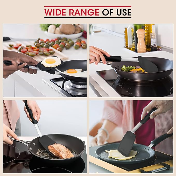 Unicook Flexible Silicone Spatula, Food Grade Kitchen Turner, Medium