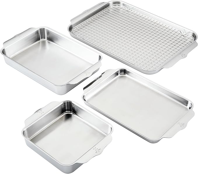 Hestan Provisions OvenBond – 5-Piece Tri-ply Stainless Steel Ovenware Baking Sheet Set