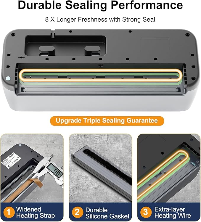 Newise Vacuum Sealer for Food, 85Kpa Food Saver Vacuum Sealer Machine