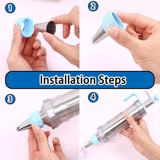 Novano Dessert Decorating Syringe Set, Stainless Steel
