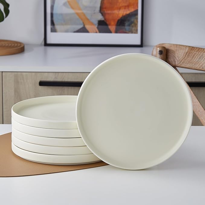 Stone Lain Stella Dinner Plate 6-Piece Set, Round, Porcelain, Cream
