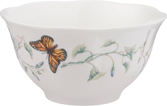 Lenox Butterfly Meadow Porcelain 4-Piece Rice Bowl Set for 4, 16oz
