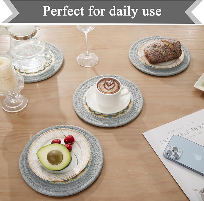 SHACOS 8 Inches Trivets for Hot Dishes, Floral Pattern Trivet Mats 4 Pieces
