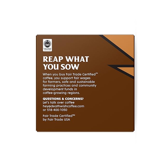 Death Wish Coffee Medium Roast Single Serve Coffee Pods, Organic, 10 Count