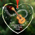 Personalized Ukulele Glass Ornament with Text Name Year, Ukulele Instrument Christmas Tree Ornament, Customized Musical Instrument Christmas Ornaments 2026, Gift for Men Women Music Lover