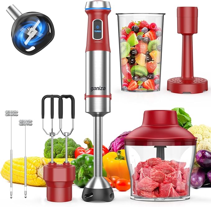 Ganiza Immersion Blender Handheld, 6 in 1 Corded Hand Blenders Immersion
