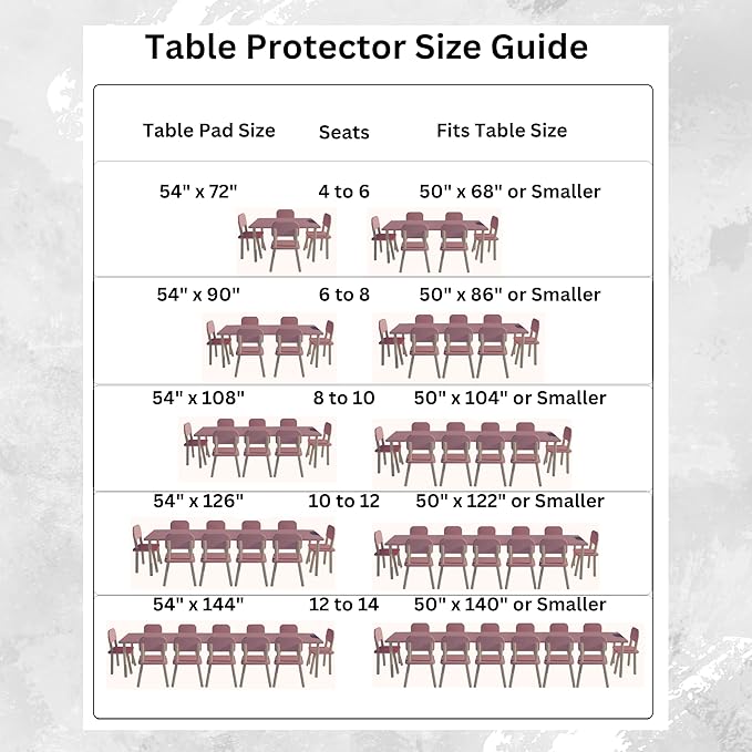 tablecloths by design - Quality Table Pad Protector, Superior Protection from Spills, Scratches & Heat - Reusable Vinyl Table Cloth with Cushion Flannel Backing (108" L x 54" W)