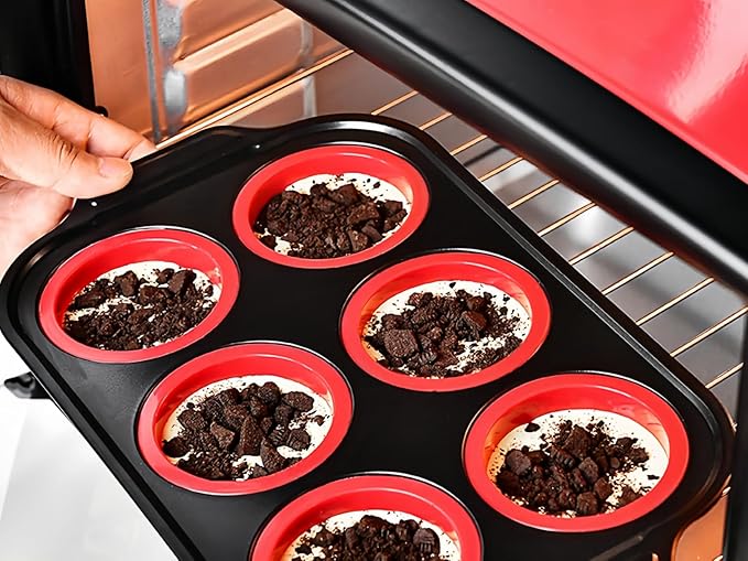 YiYeraio Muffin Pan, 6-Cup Nonstick Silicone Muffin Pans for Baking, Food-Grade Cupcake Pan for Oven, Microwave, Dishwasher Safe, BPA-Free Silicone Baking Mold for Muffins, Cupcakes, Egg Muffins
