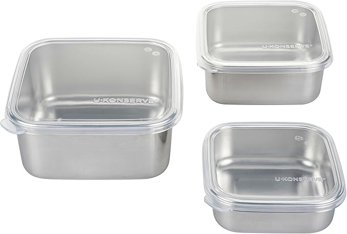 U-Konserve Nesting Trio Food Storage Containers Bento Box Trio 15/30/50 oz
