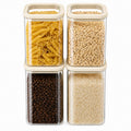 CozNido Square Glass Pantry Storage Containers with Glass Lids 4pcs 40fl.oz