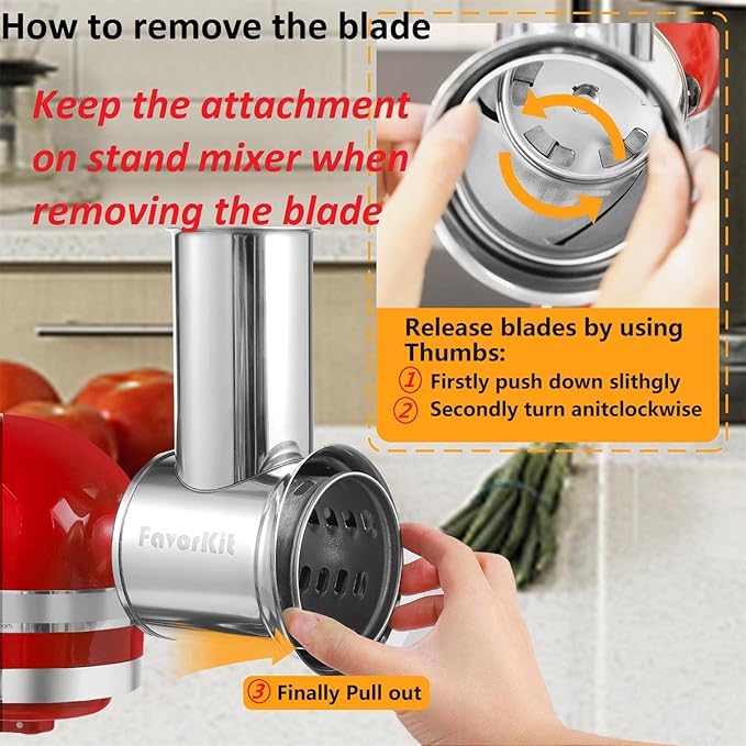 FavorKit Chesse Grater Slicer Shredder Attachment for Kitchenaid Mixers