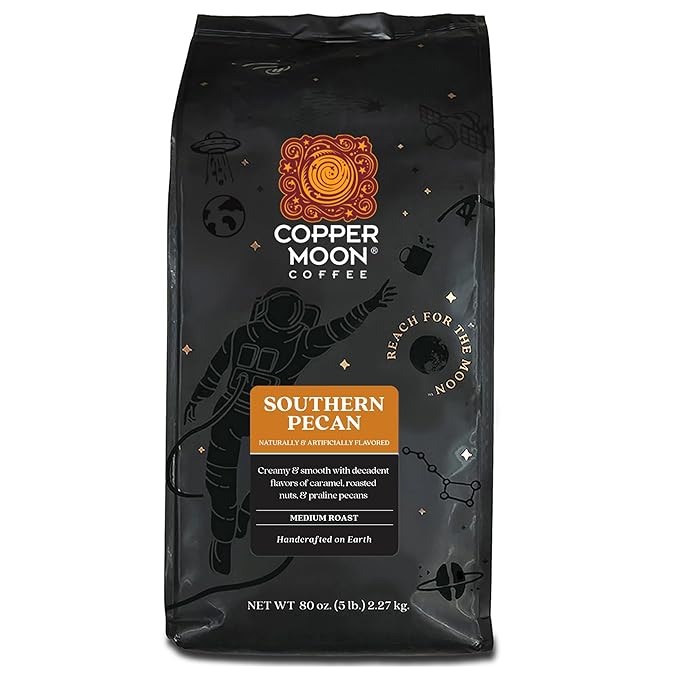 Copper Moon Whole Bean Coffee, Medium Roast, Southern Pecan Blend, 5 lb