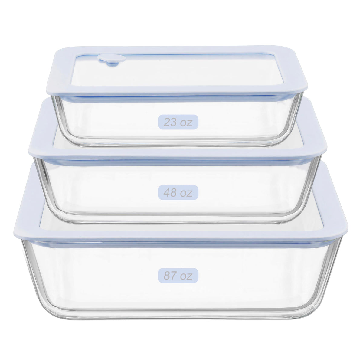 Urban Green Glass Food Container Set with Silicone Glass Lid, 3 Pack, Airtight, LeakProof, 100% Plastic Free, Meal Prep Food Storage Containers