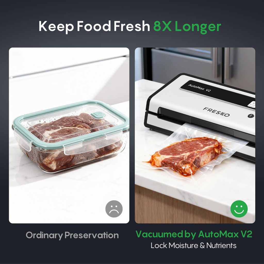 FRESKO Vacuum Sealer Machine with Automatic Bag Detection, Compact Design