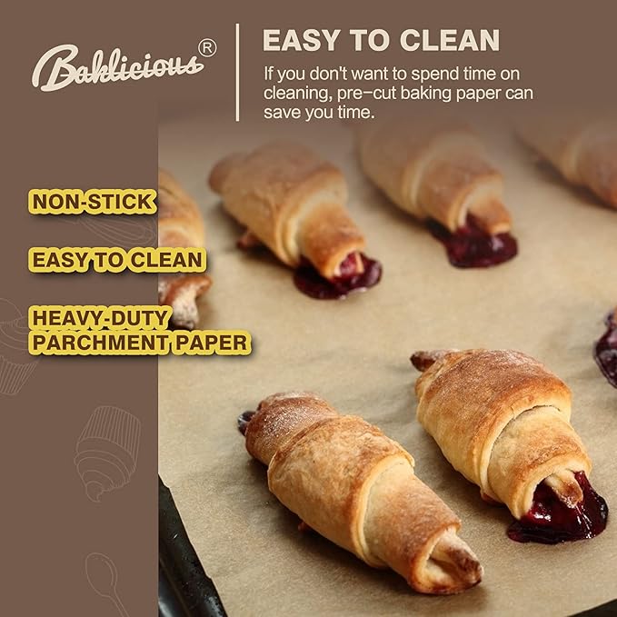 Baklicious 9x13inch 220pcs Unbleached Pre-cut Heavy Duty Parchment Baking Sheets