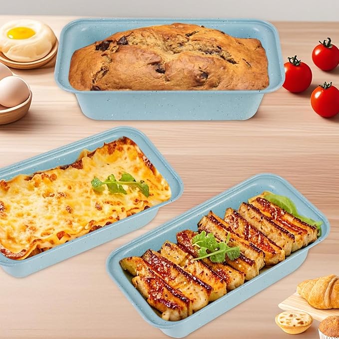 Proigtz 3-Pack Nonstick Loaf Pan, 9x4 in Nonstick Carbon Steel Bread Pans