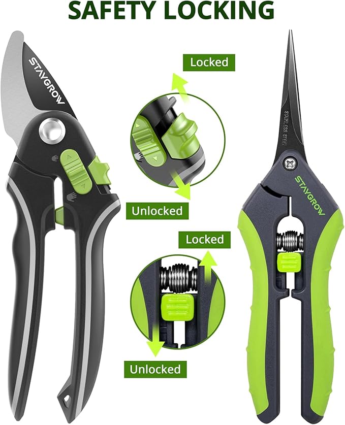 STAYGROW Gardening Scissors, Sharp Plant Trimming Scissors 2 Pack