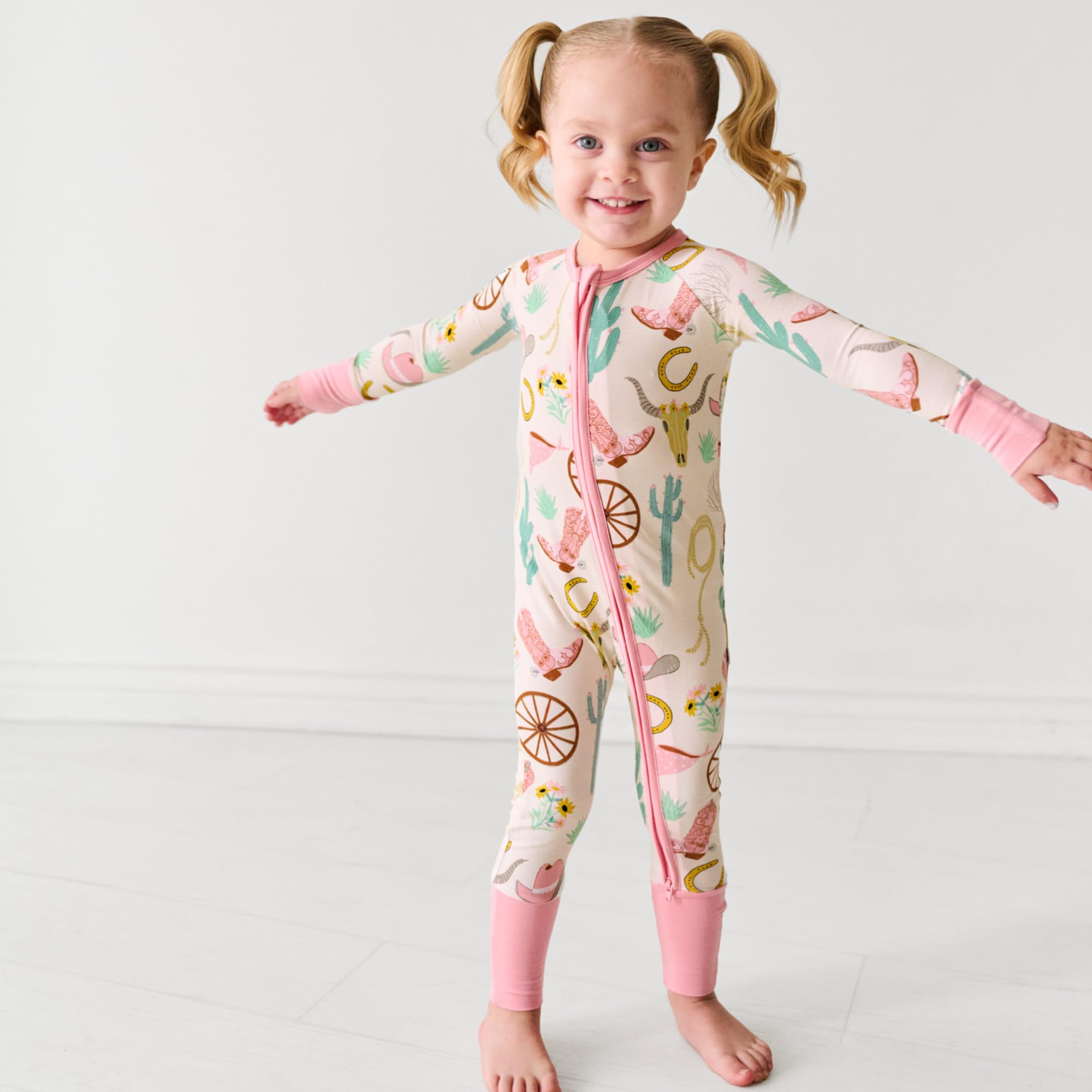 Little Sleepies Baby Pajamas, Pink Ready to Rodeo, 3-6 months