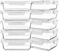 KOMUEE 10 Packs 30 oz Glass Meal Prep Containers with Lids, White