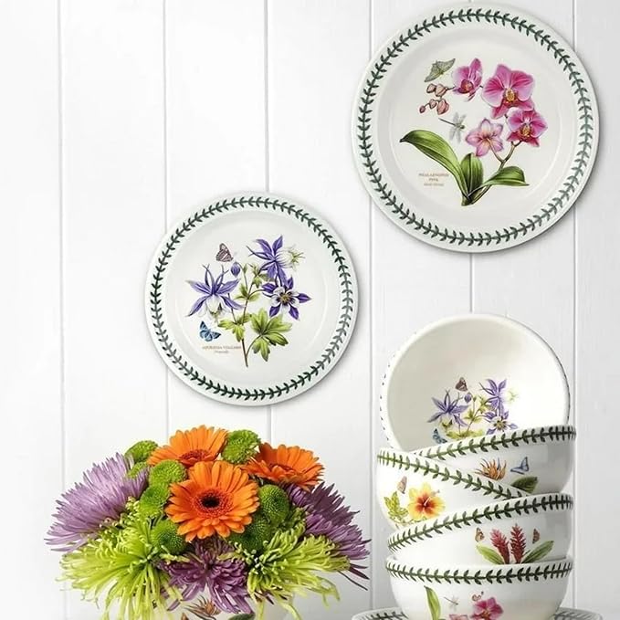 Portmeirion Exotic Botanic Garden 8.5" Salad Plate, Arborea - Traditional British Ceramic Dish, Made in England, Dishwasher & Microwave Safe - Floral Tableware for Dining & Entertaining