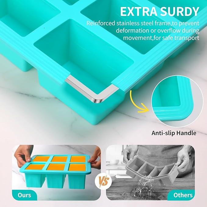 1 Cup Silicone Freezer Trays with Lid