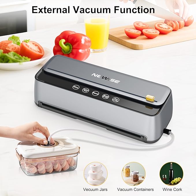 Newise Vacuum Sealer for Food, 85Kpa Food Saver Vacuum Sealer Machine