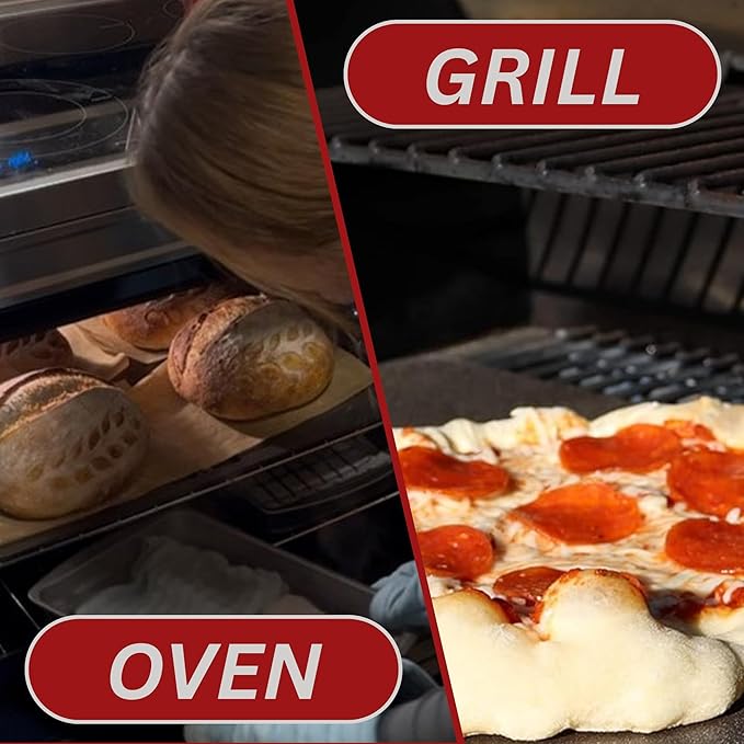 ThermiChef 14" by 14" Pizza Steel (1/4" Thickness) - Multipurpose Cooking Steel for Ovens & Grills - Made in the USA