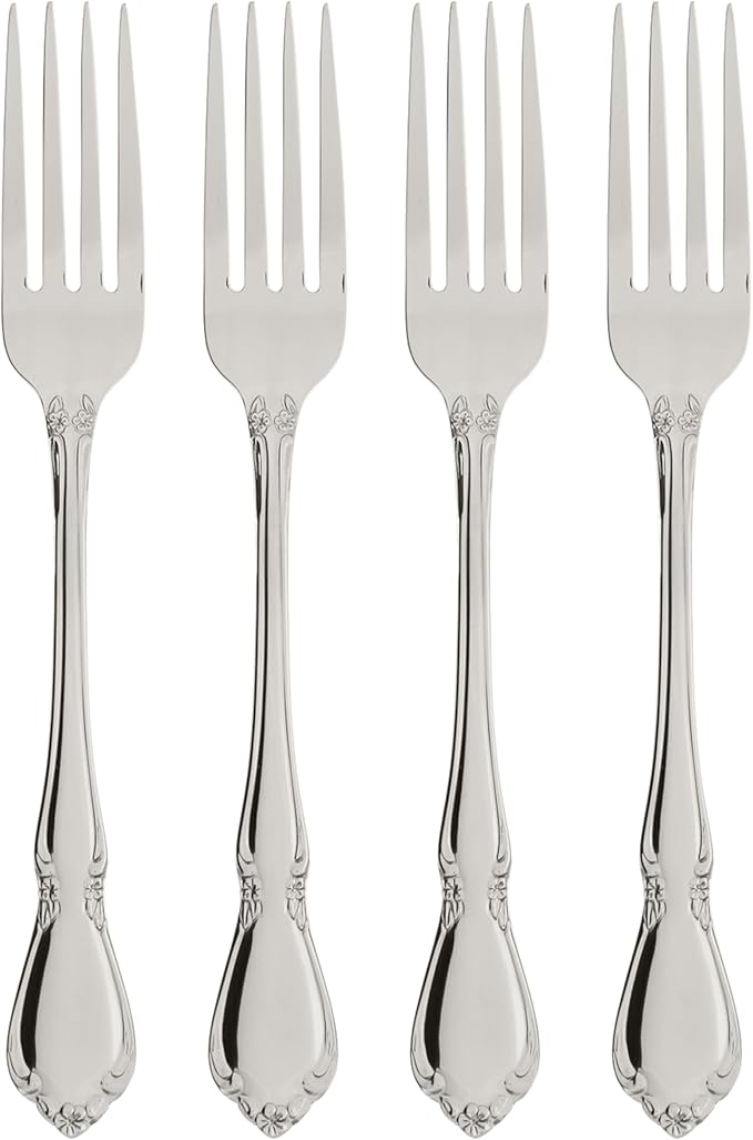 Oneida Chateau Dinner Forks Silverware Set for 4, Flatware