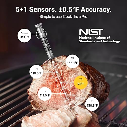 ThermoMaven 3000FT Wireless Meat Thermometer, No App Needed, 2 Probes