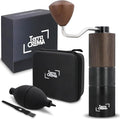 Terra CREMA Manual Coffee Grinder – Precision Stainless Steel Conical Burr Hand Grinder for Espresso, Pour Over, French Press & Aeropress – All-in-One Travel Kit with Carry Case, Brush & Air Blower