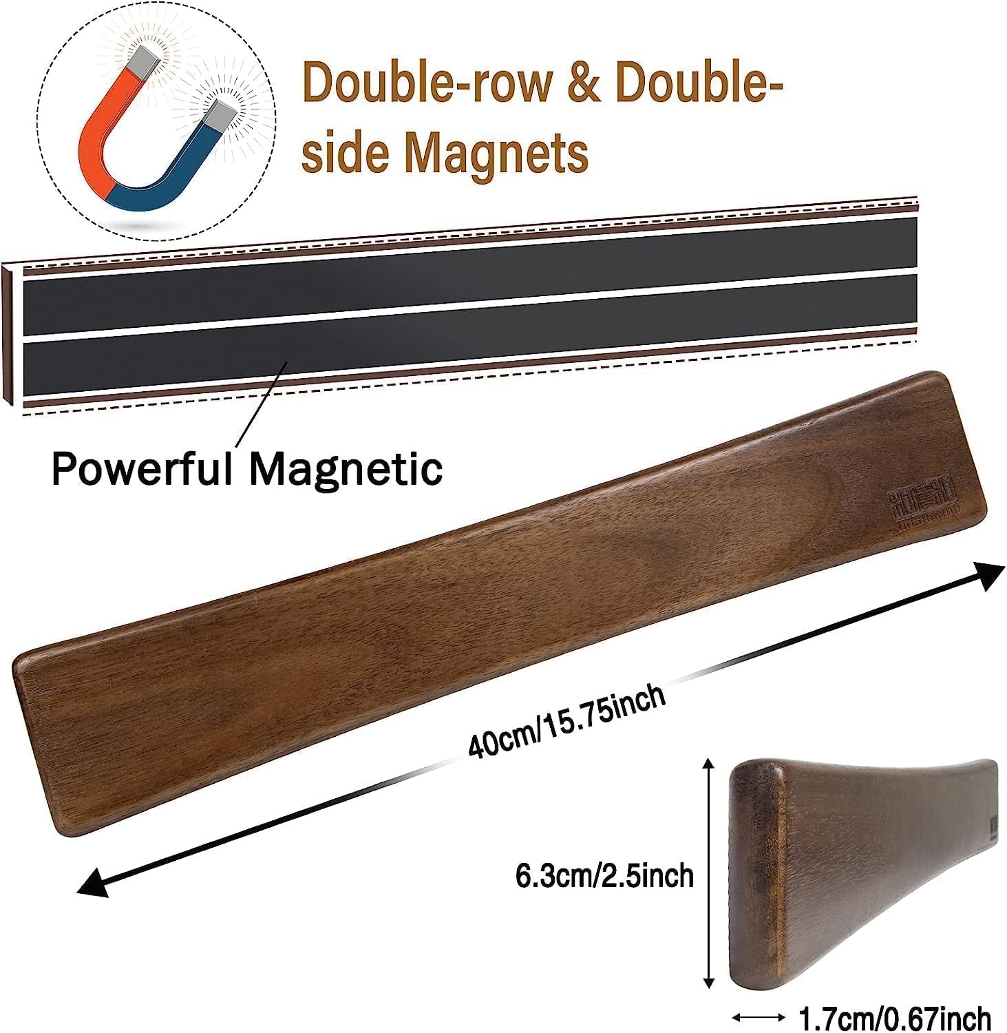 Knife Set with Magnetic Knife Strip 8 Piece, High Carbon Stainless Steel