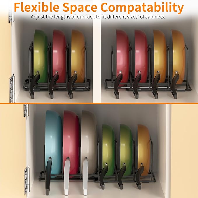 VAEKUCEAN Adjustable 2.2in Pan Organizer Rack