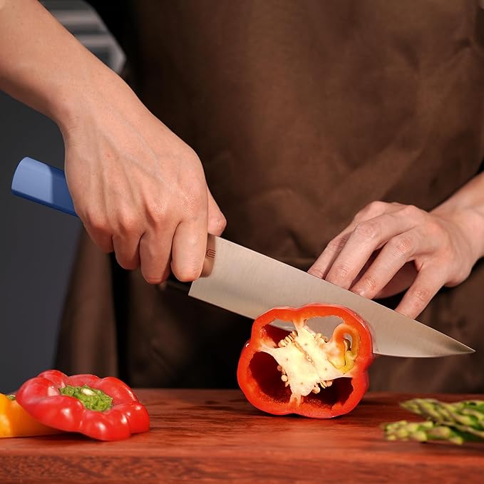Butterfork 8 Inch Chef Knife, AR-RPM9 Steel & Ergonomic Handle Cooking Knife, Ultra Sharp Professional Kitchen Knife with Oak Sheath, Gift for Home Chefs