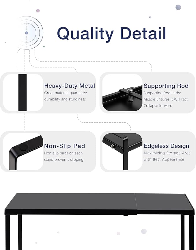 Nxconsu Expandable Cabinet Shelf, Shelf Riser for Cabinets, 8.26" Black