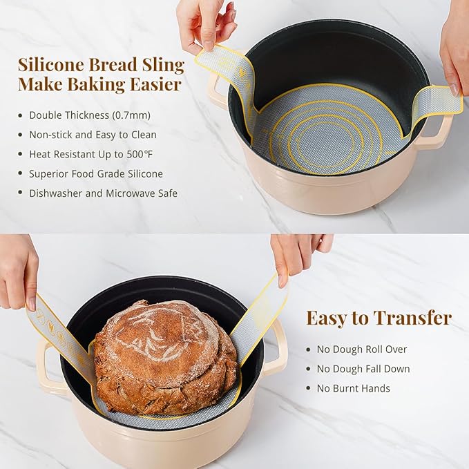 BAVIFY Sourdough Starter Kit, Banneton Bread Proofing Baskets Set