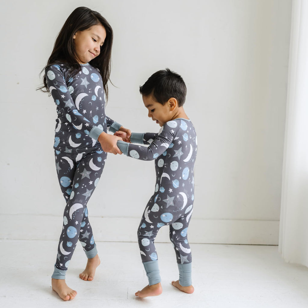 Little Sleepies Baby Pajamas, Blue To the Moon & Back, 12-18M