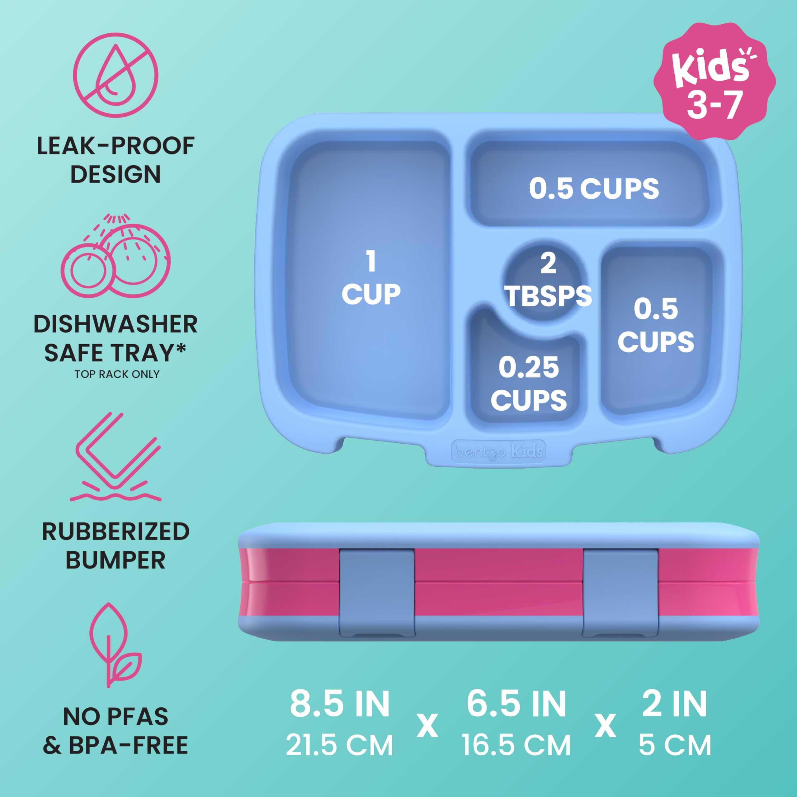 Bentgo Kids Prints Leak-Proof 5-Compartment Bento-Style Kids Lunch Box