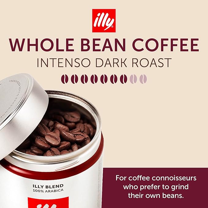 illy Whole Bean Coffee, Intenso Bold Roast, 8.8oz, 6 Pack
