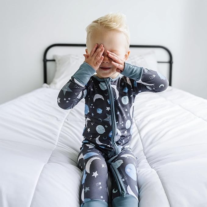 Little Sleepies Baby Pajamas, Blue To the Moon & Back, Preemie