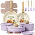 CAROTE 19pcs Pots and Pans Set Non Stick, Cookware Set Detachable Handle