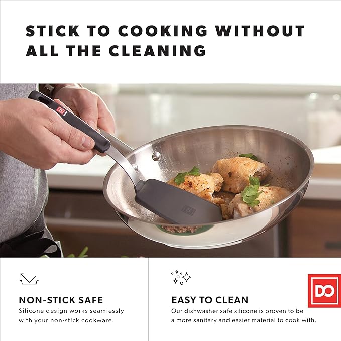 DI ORO Silicone Turner Spatula Set - 600F Heat Resistant, 3-Pc