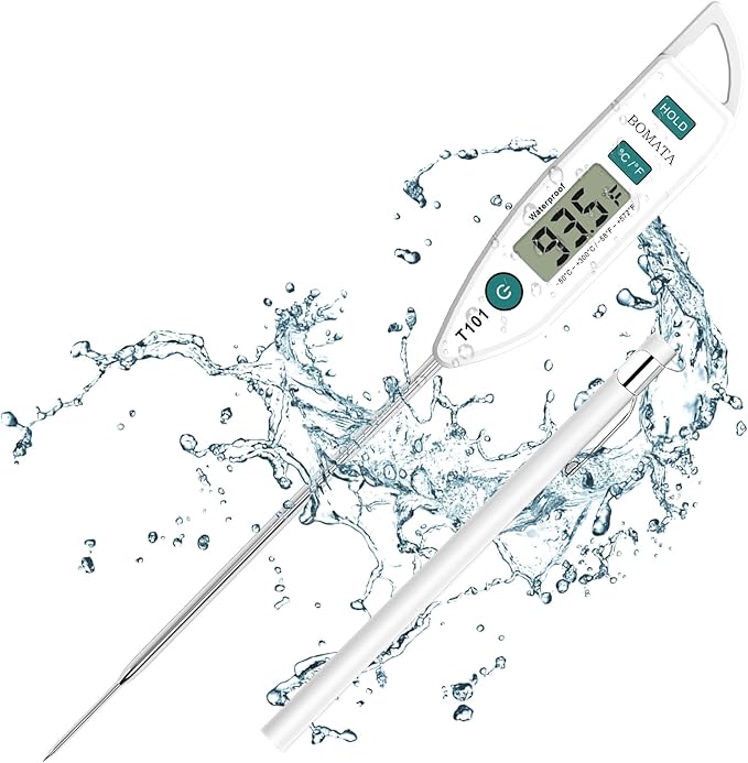 BOMATA Digital Water Thermometer for Liquid, Cooking, IPX7 Waterproof