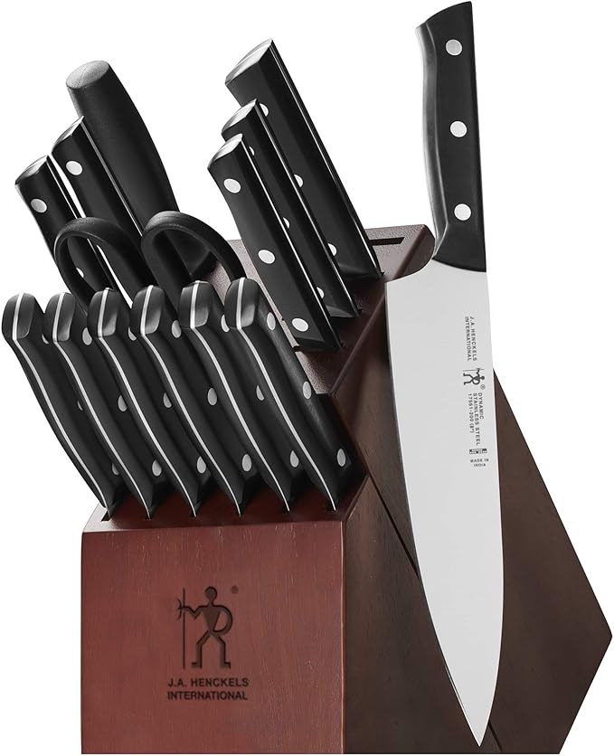 HENCKELS Dynamic Razor-Sharp 15-Piece Knife Set, Chef, Bread, Steak, German Engineered Informed by 100+ Years of Mastery