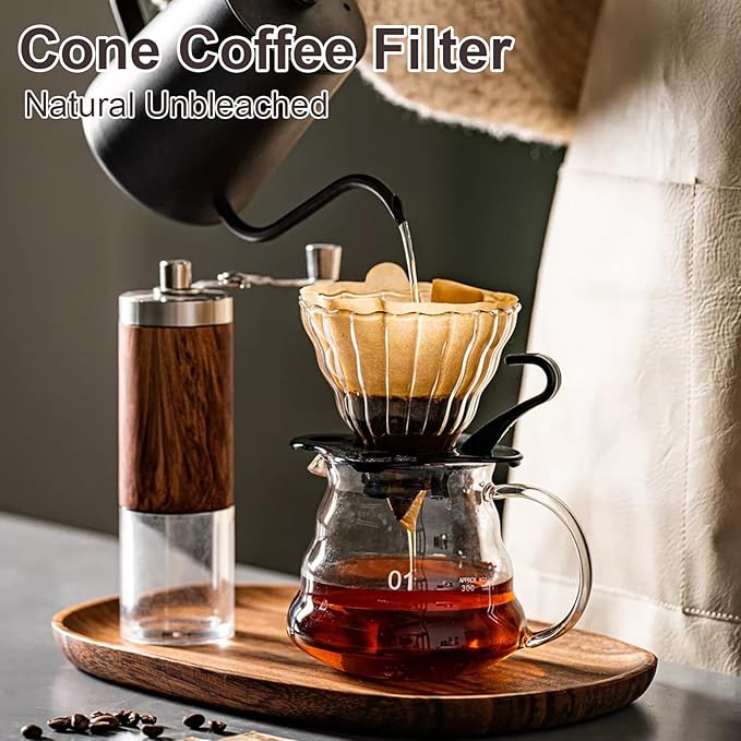 Coffee Filters #2, 600Pcs Unbleached 2 Cone Filters Paper